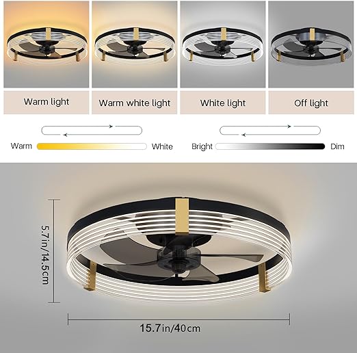 Low Profile Ceiling Fan With Lights 15 7 Flush Mount Ceiling For 2024   71n0oEqk43L. AC SX522  